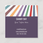 Rainbow Summer Sun Rays Professional Sjabloon squa Vierkante Visitekaartje (Achterkant)