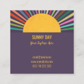 Rainbow Summer Sun Rays Professional Sjabloon Vierkante Visitekaartje (Achterkant)