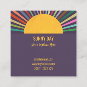 Rainbow Summer Sun Rays Professional Sjabloon Vierkante Visitekaartje