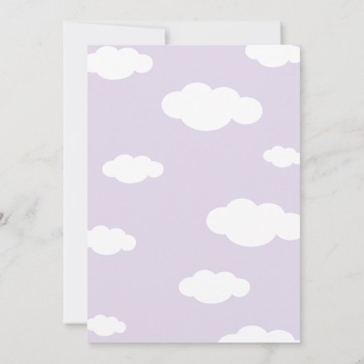 Rainbow, Sun and Clouds Kind, jarig Paars Kaart (Achterkant)