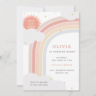 Rainbow, Sun en Clouds Kind: Roze gedempt Kaart