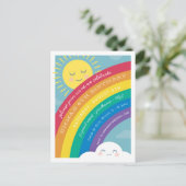 Rainbow Sun Happy Cloud verjaardagsuitnodiging Briefkaart (Staand voorkant)
