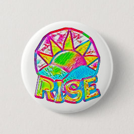 Rainbow Sun Rise ~ Uplifting Message Ronde Button 5,7 Cm