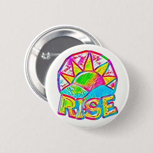 Rainbow Sun Rise ~ Uplifting Message Ronde Button 5,7 Cm (Voorkant /achterkant)
