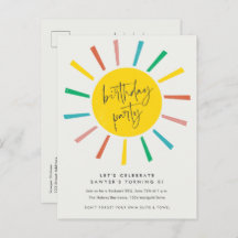 Rainbow Sun Script Kids Birthday Party