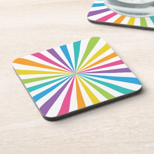 Rainbow Sunburst Bier Onderzetter (Linkerzijde)