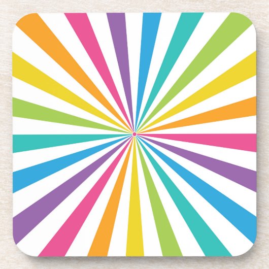 Rainbow Sunburst Bier Onderzetter (Voorkant)