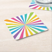 Rainbow Sunburst Kartonnen Onderzetters (Schuin)