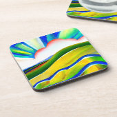 Rainbow Sunburst Landscape Bier Onderzetter (Linkerzijde)