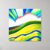 Rainbow Sunburst Landscape Canvas Afdruk (Voorkant)