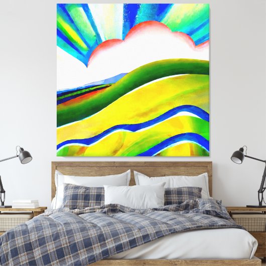 Rainbow Sunburst Landscape Canvas Afdruk (Insitu (Slaapkamer))