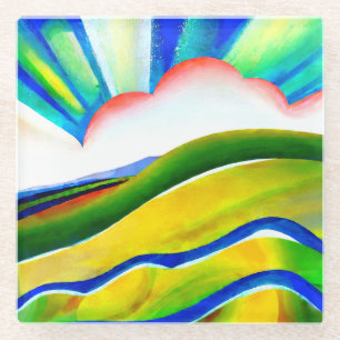 Rainbow Sunburst Landscape Glazen Onderzetter
