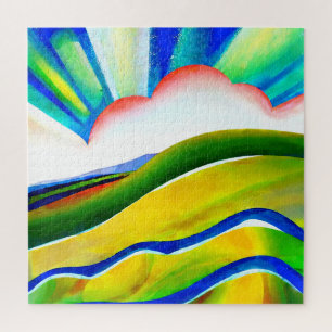 Rainbow Sunburst Landscape Legpuzzel