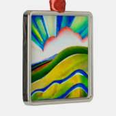 Rainbow Sunburst Landscape Metalen Ornament (Rechts)
