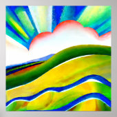 Rainbow Sunburst Landscape Poster (Voorkant)