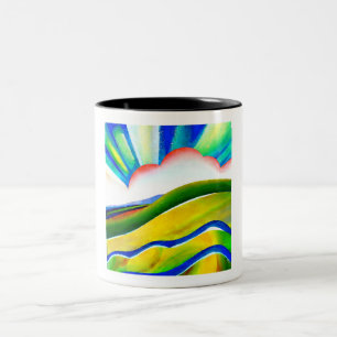Rainbow Sunburst Landscape Tweekleurige Koffiemok