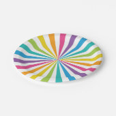 Rainbow Sunburst Papieren Bordje (Gekanteld)