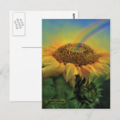 Rainbow Sunflower Art Briefkaart (Voorkant / Achterkant)