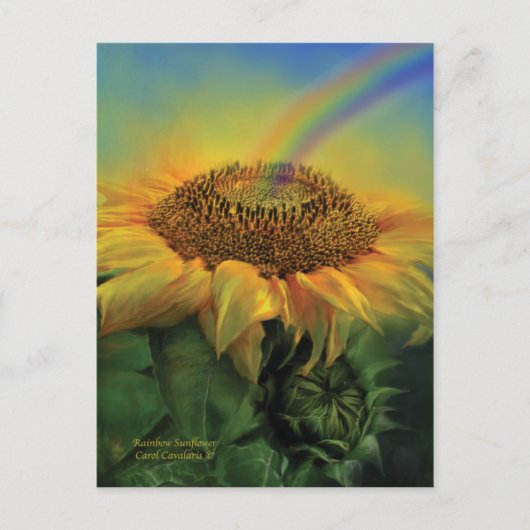 Rainbow Sunflower Art Briefkaart (Voorkant)