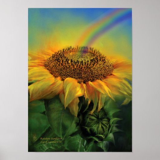 Rainbow Sunflower Art Poster/Print Poster (Voorkant)