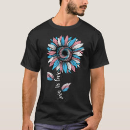 Rainbow Sunflower Love is liefde LGBT-trots T-shirt