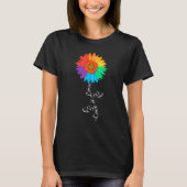 Rainbow Sunflower Love is Love LGBT Gay Lesbian Pr T-shirt (Voorkant)