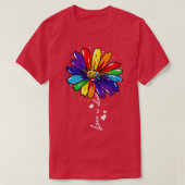 Rainbow Sunflower Love is Love LGBT Gay Lesbian Pr T-shirt (Design voorkant)