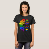 Rainbow Sunflower Love is Love Lgbt Gay Lesbian Pr T-shirt (Voorkant volledig)