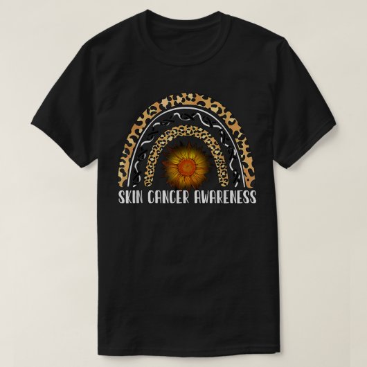 Rainbow Sunflower Skin Cancer Awareness T-shirt (Design voorkant)