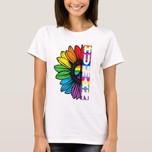Rainbow Sunflower T-Shirt (Voorkant)