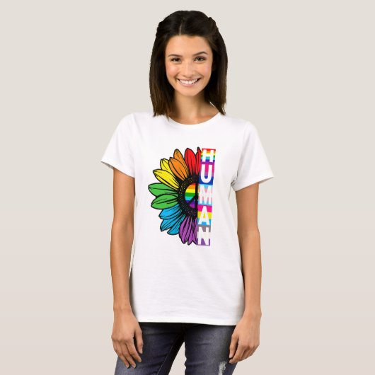 Rainbow Sunflower T-Shirt (Voorkant volledig)