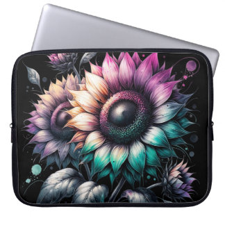 Rainbow Sunflowers Laptops Hoesjes Laptop Sleeve