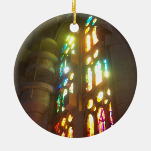 Rainbow Sunlight Glas in lood Keramisch Ornament (Achterkant)