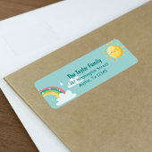 Rainbow Sunny Kinder Party Afstuderen Retouradres Etiket