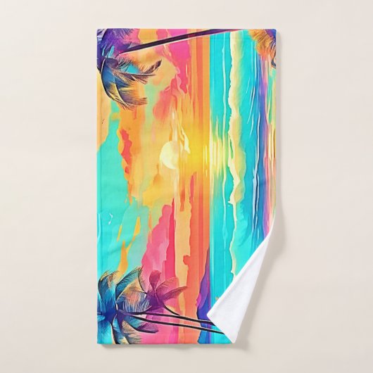 Rainbow Sunset Beach Bad Handdoek (Handdoek)