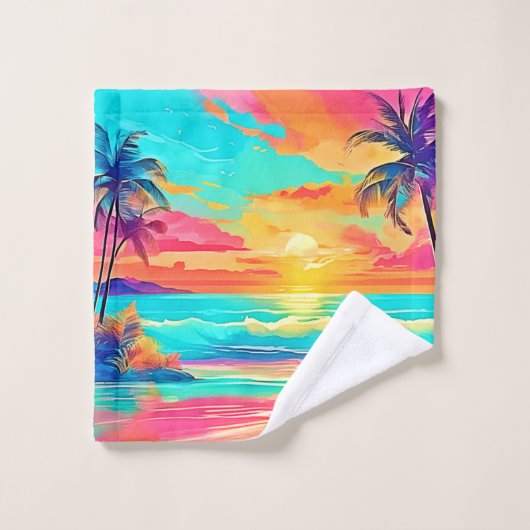 Rainbow Sunset Beach Bad Handdoek (Wasdoekje)