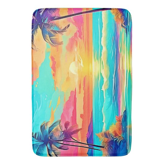 Rainbow Sunset Beach Badmat (Voorkant Verticaal)