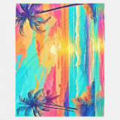 Rainbow Sunset Beach Fleece Deken (Voorkant)