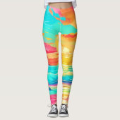 Rainbow Sunset Beach Leggings (Voorkant)