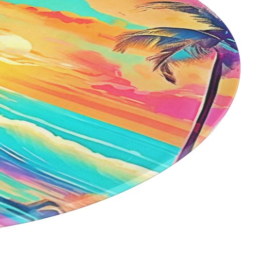 Rainbow Sunset Beach Snijplank (Hoek)