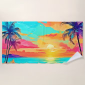 Rainbow Sunset Beach Strandlaken (Voorkant)