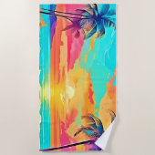 Rainbow Sunset Beach Strandlaken (Voorkant)