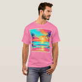 Rainbow Sunset Beach T-shirt (Voorkant volledig)