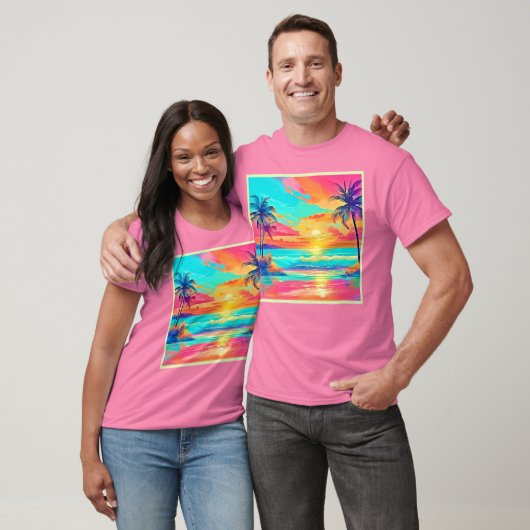 Rainbow Sunset Beach T-shirt (Unisex)
