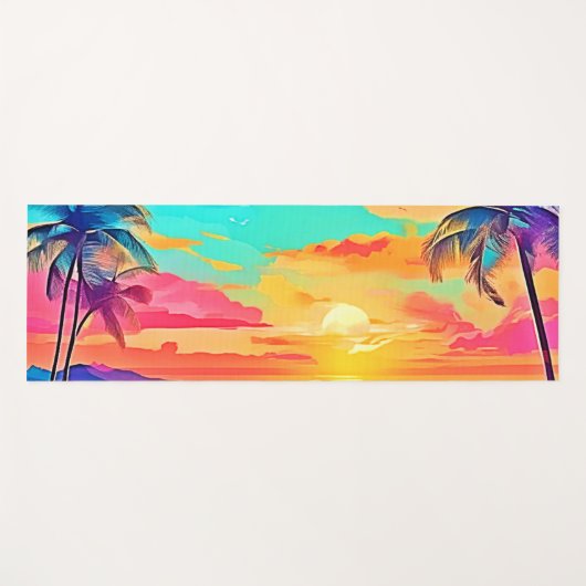 Rainbow Sunset Beach Yogamat (Voorkant (horizontaal))