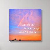 Rainbow Sunset Clouds Photo Believe in Magic Quote Canvas Afdruk (Voorkant)