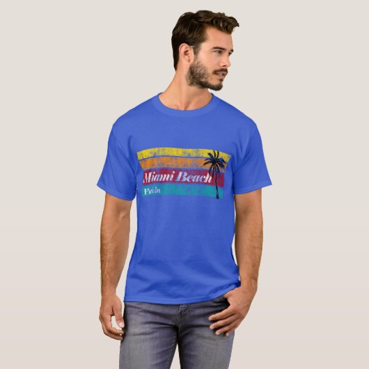 Rainbow Sunset  Miami Beach Florida T-shirt (Voorkant volledig)