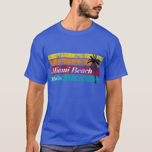 Rainbow Sunset  Miami Beach Florida T-shirt (Voorkant)