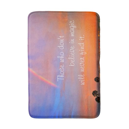 Rainbow Sunset Photo Believe in Magic Quote Script Badmat (Voorkant Verticaal)