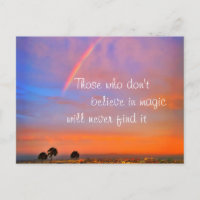 Rainbow Sunset Photo Believe in Magic Quote Script